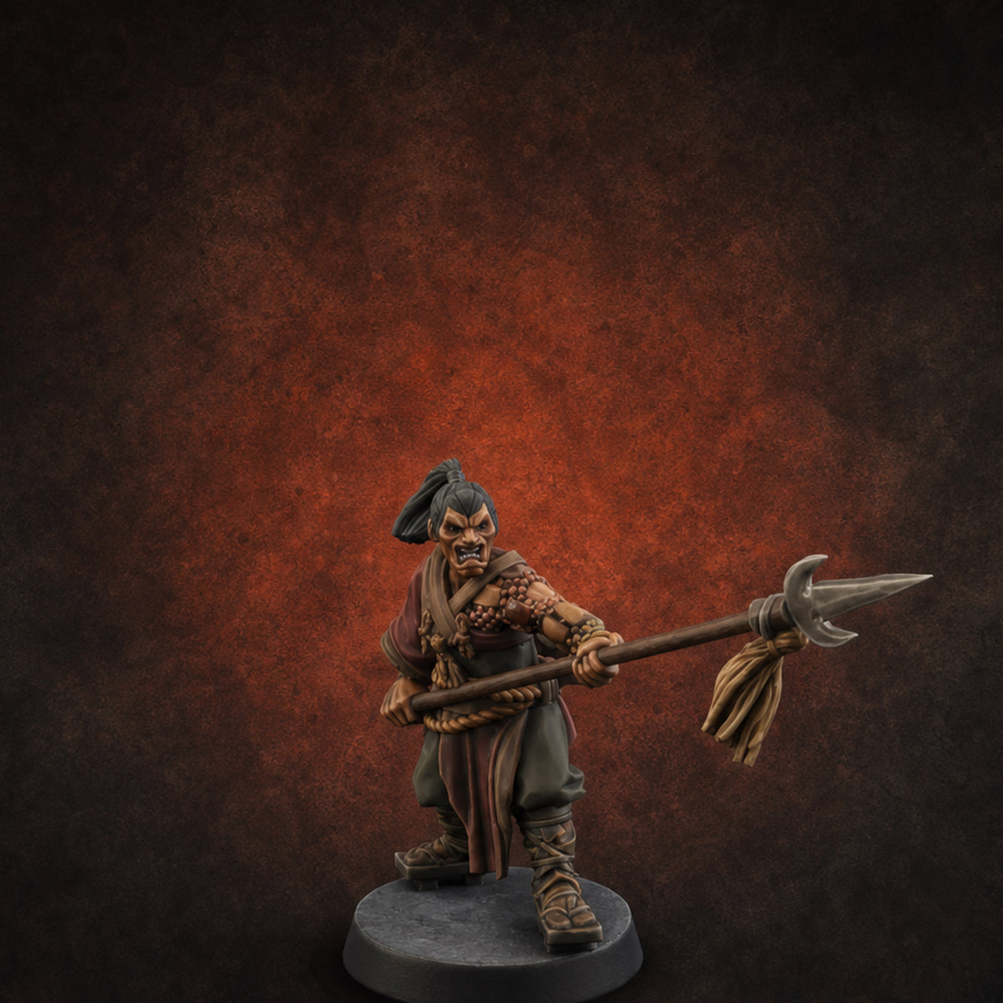 Horde Advancing Nomad Spearman E — painted concept preview (miniature supplied unpainted)