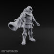 Horn Blaring Shouty Human Musician Miniature for Dungeons and Dragons, Pathfinder or other TTRPGs