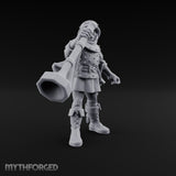 Horn Blaring Shouty Human Musician Miniature for Dungeons and Dragons, Pathfinder or other TTRPGs