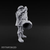 Horn Blaring Shouty Human Musician Miniature for Dungeons and Dragons, Pathfinder or other TTRPGs