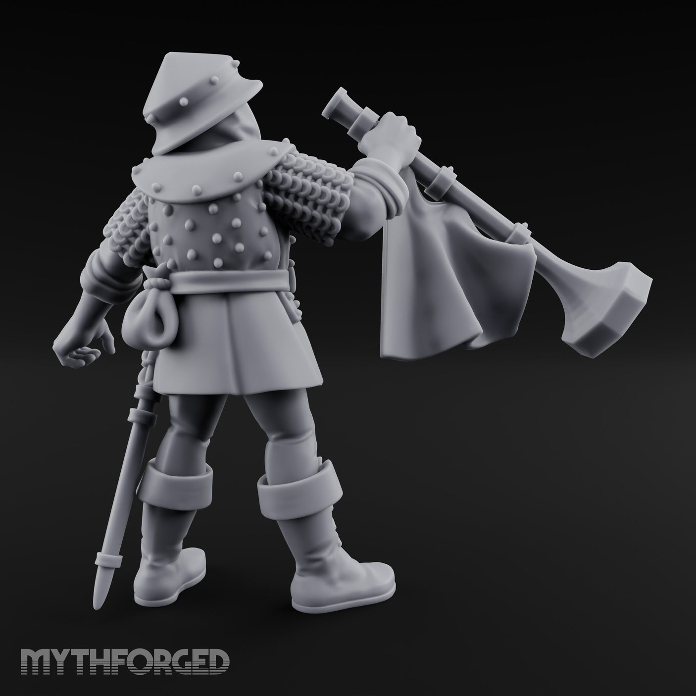 Horn Blaring Shouty Human Musician Miniature for Dungeons and Dragons, Pathfinder or other TTRPGs