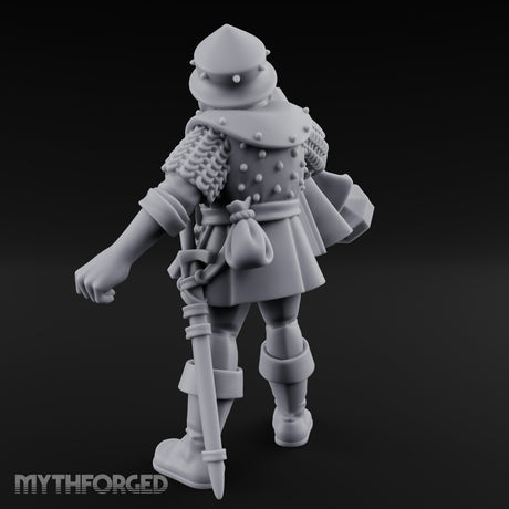 Horn Blaring Shouty Human Musician Miniature for Dungeons and Dragons, Pathfinder or other TTRPGs