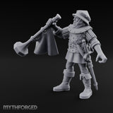 Horn Blaring Shouty Human Musician Miniature for Dungeons and Dragons, Pathfinder or other TTRPGs