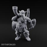 Horn Guzzling Dwarf Barbarian Miniature for Dungeons and Dragons, Pathfinder or other TTRPGs