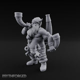 Horn Guzzling Dwarf Barbarian Miniature for Dungeons and Dragons, Pathfinder or other TTRPGs