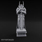 Horn-Helmed Sword-Gripping Armored Warrior Statue gallery 1