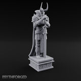 Horn-Helmed Sword-Gripping Armored Warrior Statue gallery 2