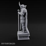 Horn-Helmed Sword-Gripping Armored Warrior Statue gallery 7