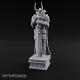 Horn-Helmed Sword-Gripping Armored Warrior Statue gallery 9
