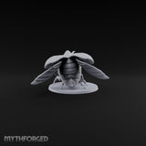 Horn Down, Shell Wide Giant Fire Beetle with Rhinoceros Horn and Open Wing Cases — A