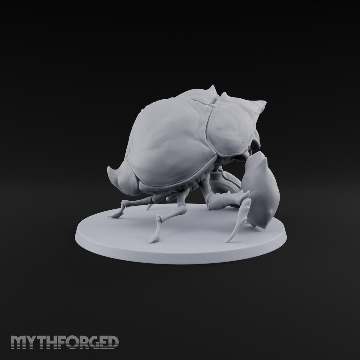 Horn Down, Shell Wide Giant Fire Beetle with Rhinoceros Horn and Open Wing Cases — B