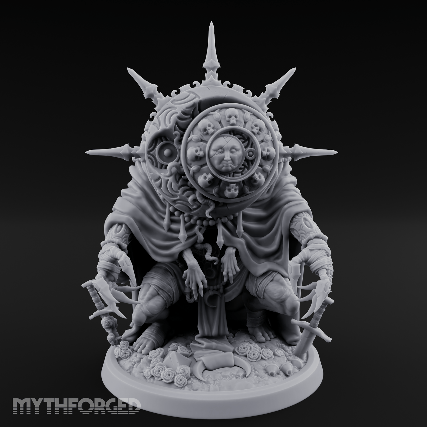Spikes All Around Golem Timekeeper Construct Miniature for Dungeons and Dragons, Pathfinder or other TTRPGs