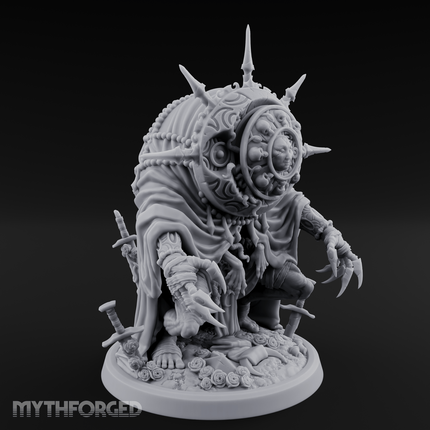 Spikes All Around Golem Timekeeper Construct Miniature for Dungeons and Dragons, Pathfinder or other TTRPGs