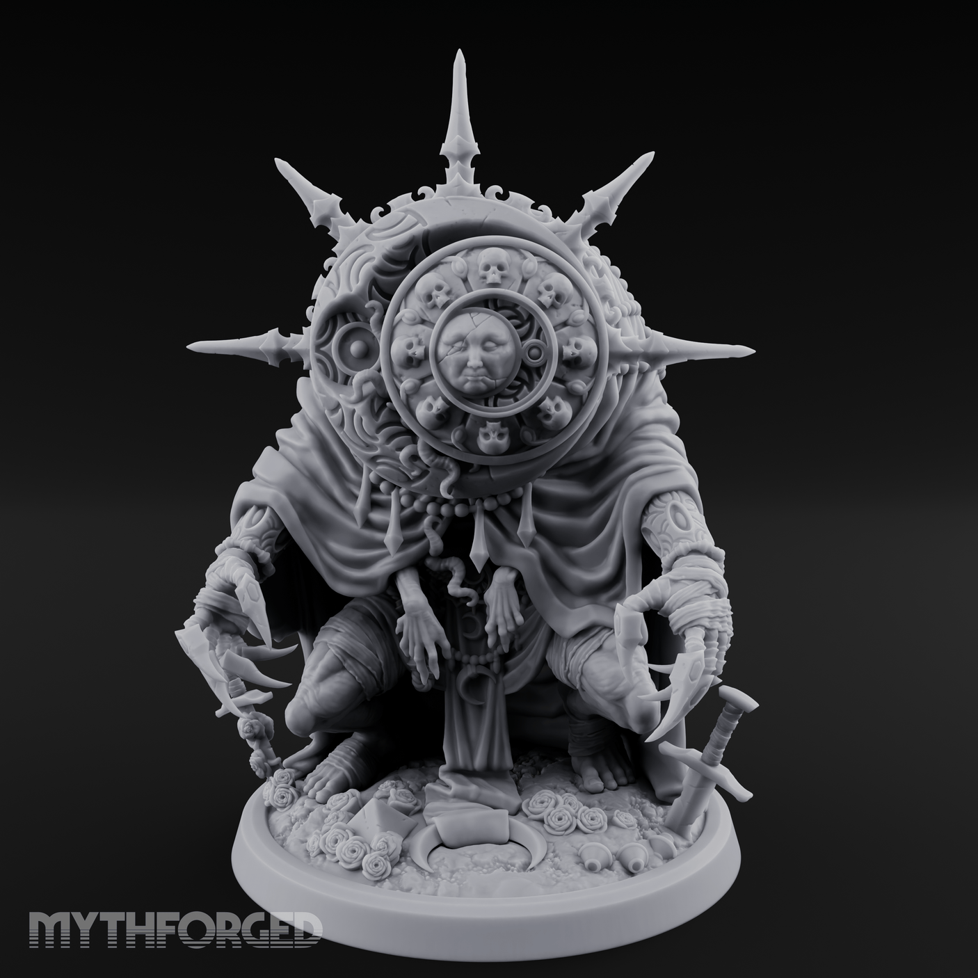 Spikes All Around Golem Timekeeper Construct Miniature for Dungeons and Dragons, Pathfinder or other TTRPGs