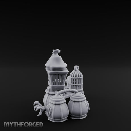 Hose-Linked Sack-Topped Goblin Market Cages & Barrels Miniature for Dungeons and Dragons, Pathfinder or other TTRPGs