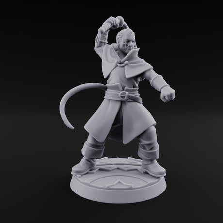 Whip Cracking Hound Master Miniature for Dungeons and Dragons, Pathfinder or other TTRPGs