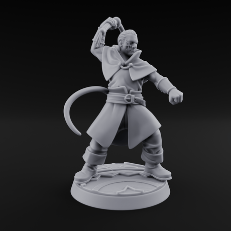 Whip Cracking Hound Master Miniature for Dungeons and Dragons, Pathfinder or other TTRPGs