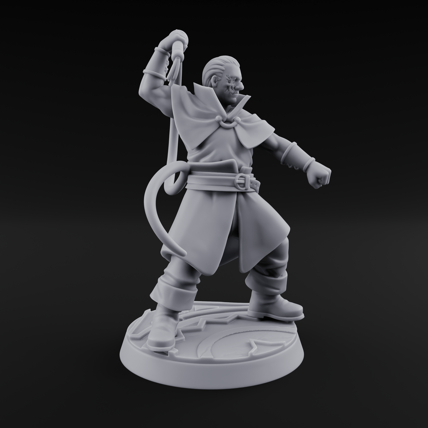 Whip Cracking Hound Master Miniature for Dungeons and Dragons, Pathfinder or other TTRPGs
