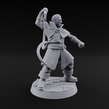 Whip Cracking Hound Master Miniature for Dungeons and Dragons, Pathfinder or other TTRPGs
