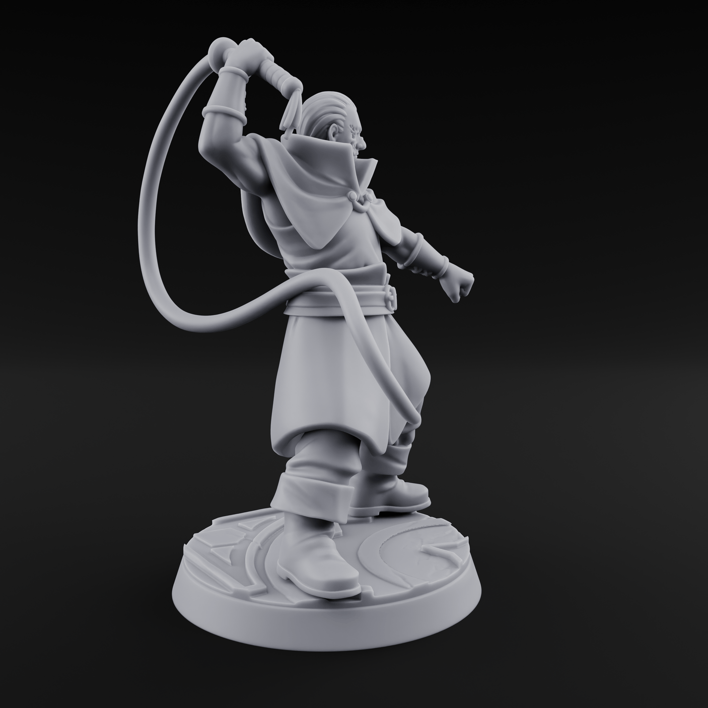 Whip Cracking Hound Master Miniature for Dungeons and Dragons, Pathfinder or other TTRPGs