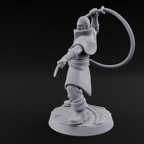 Whip Cracking Hound Master Miniature for Dungeons and Dragons, Pathfinder or other TTRPGs