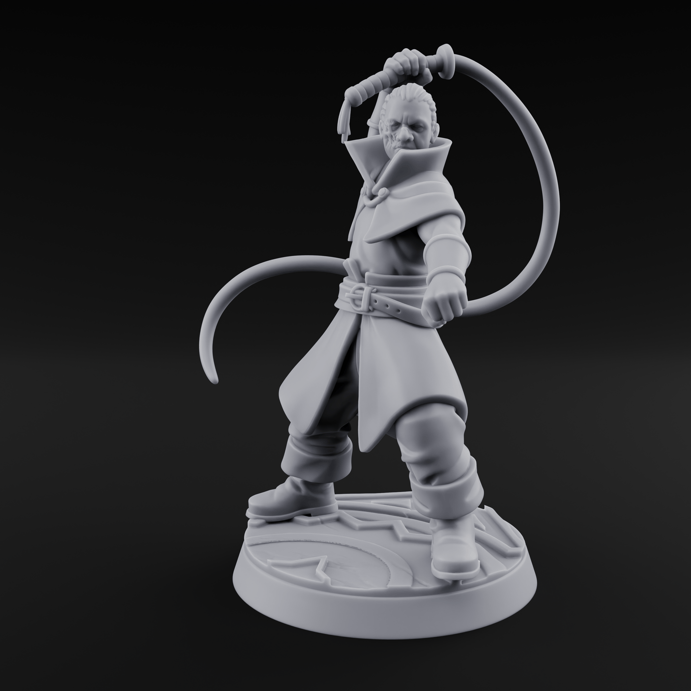 Whip Cracking Hound Master Miniature for Dungeons and Dragons, Pathfinder or other TTRPGs
