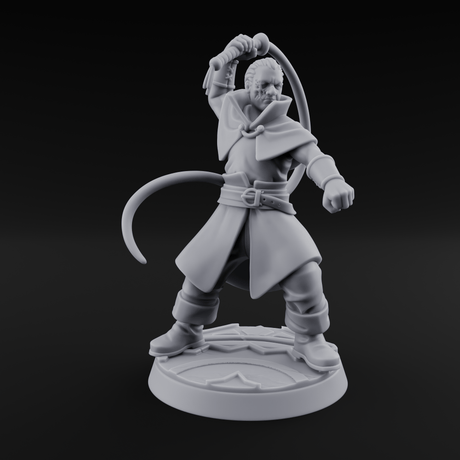 Whip Cracking Hound Master Miniature for Dungeons and Dragons, Pathfinder or other TTRPGs