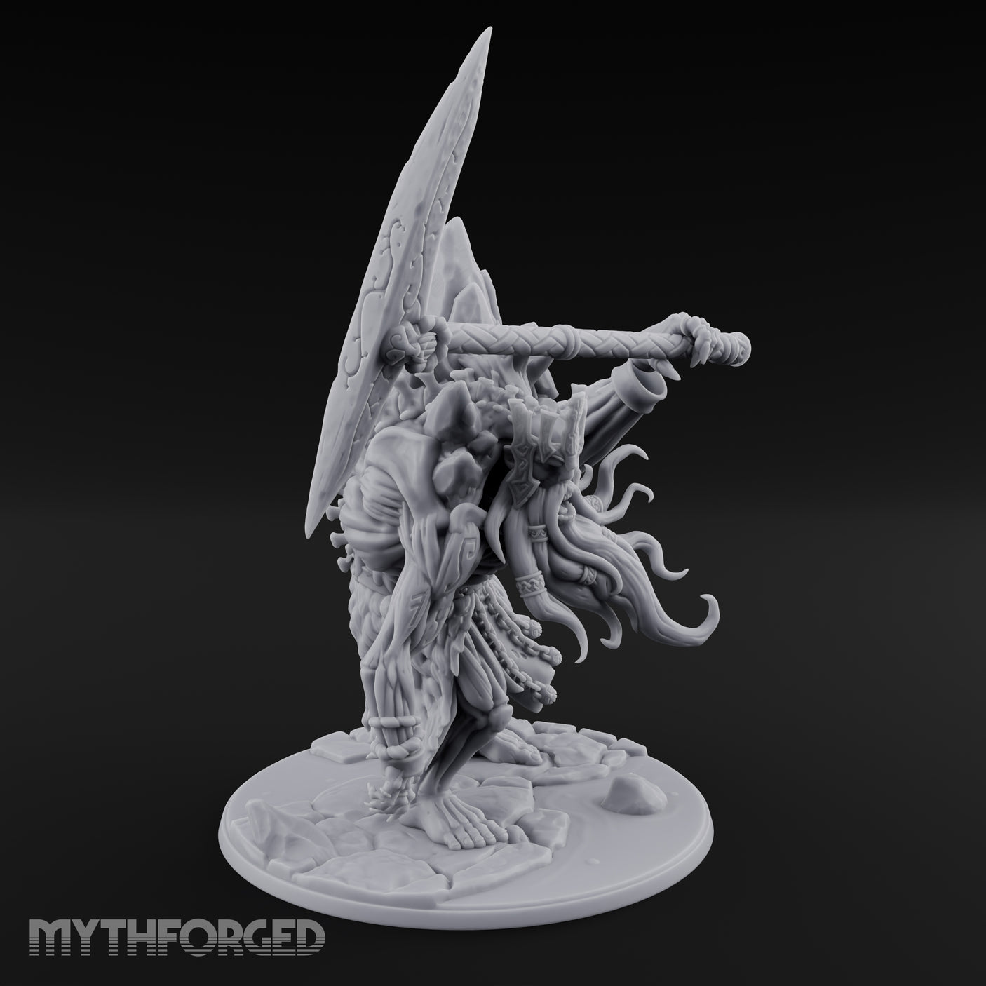 Axe Hoisting Undead Frost Giant Jarl Miniature for Dungeons and Dragons, Pathfinder or other TTRPGs