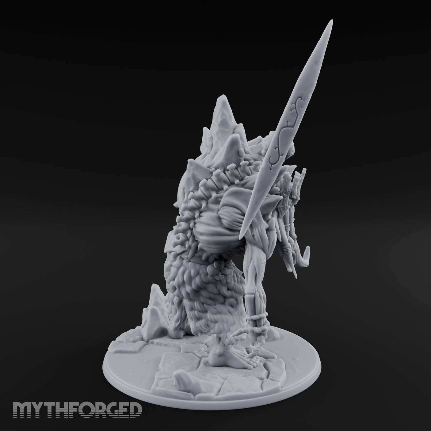 Axe Hoisting Undead Frost Giant Jarl Miniature for Dungeons and Dragons, Pathfinder or other TTRPGs
