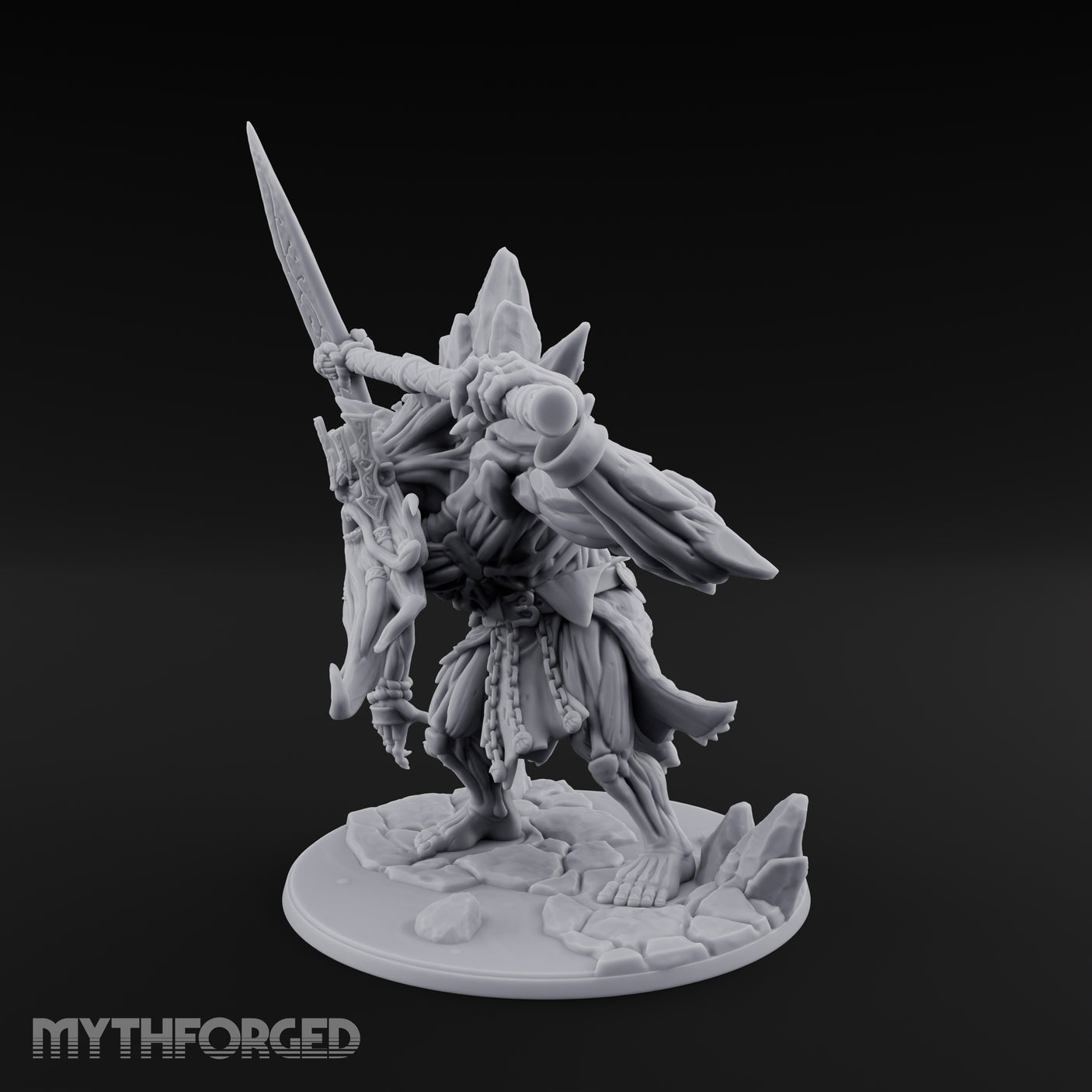 Axe Hoisting Undead Frost Giant Jarl Miniature for Dungeons and Dragons, Pathfinder or other TTRPGs