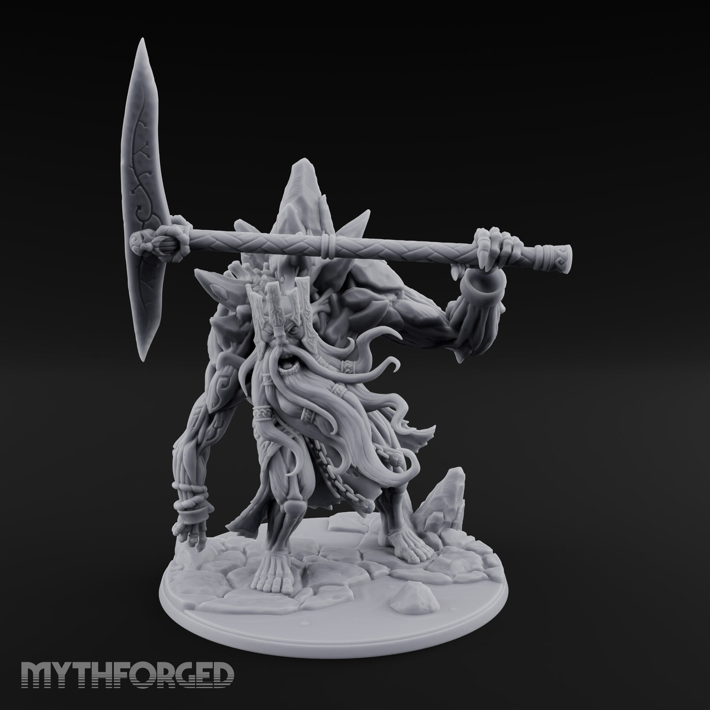 Axe Hoisting Undead Frost Giant Jarl Miniature for Dungeons and Dragons, Pathfinder or other TTRPGs