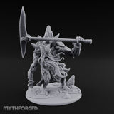 Axe Hoisting Undead Frost Giant Jarl Miniature for Dungeons and Dragons, Pathfinder or other TTRPGs