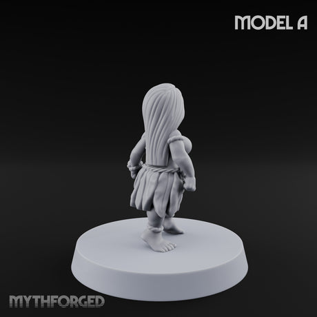 Hula Dancing Halfling Dancer A Miniature for Dungeons and Dragons, Pathfinder or other TTRPGs