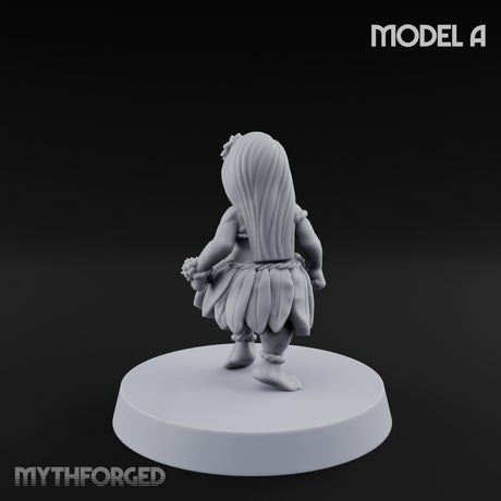 Hula Dancing Halfling Dancer A Miniature for Dungeons and Dragons, Pathfinder or other TTRPGs
