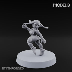 Hula Dancing Halfling Dancer B Miniature for Dungeons and Dragons, Pathfinder or other TTRPGs