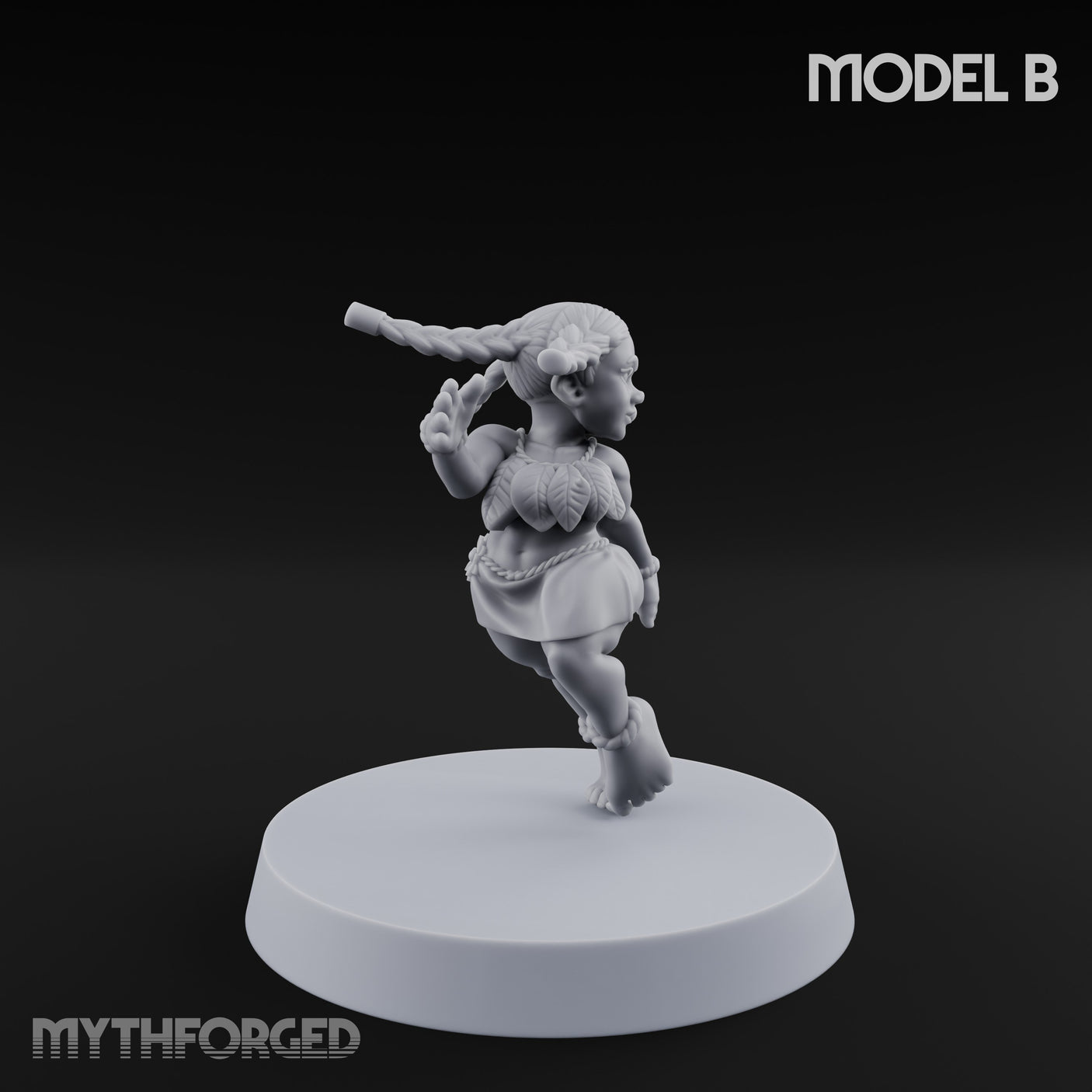 Hula Dancing Halfling Dancer B Miniature for Dungeons and Dragons, Pathfinder or other TTRPGs