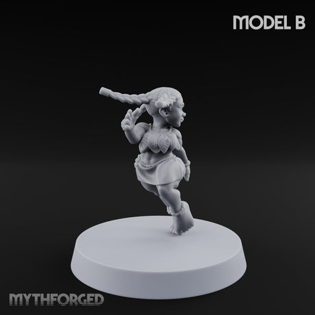 Hula Dancing Halfling Dancer B Miniature for Dungeons and Dragons, Pathfinder or other TTRPGs