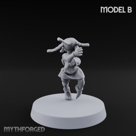 Hula Dancing Halfling Dancer B Miniature for Dungeons and Dragons, Pathfinder or other TTRPGs