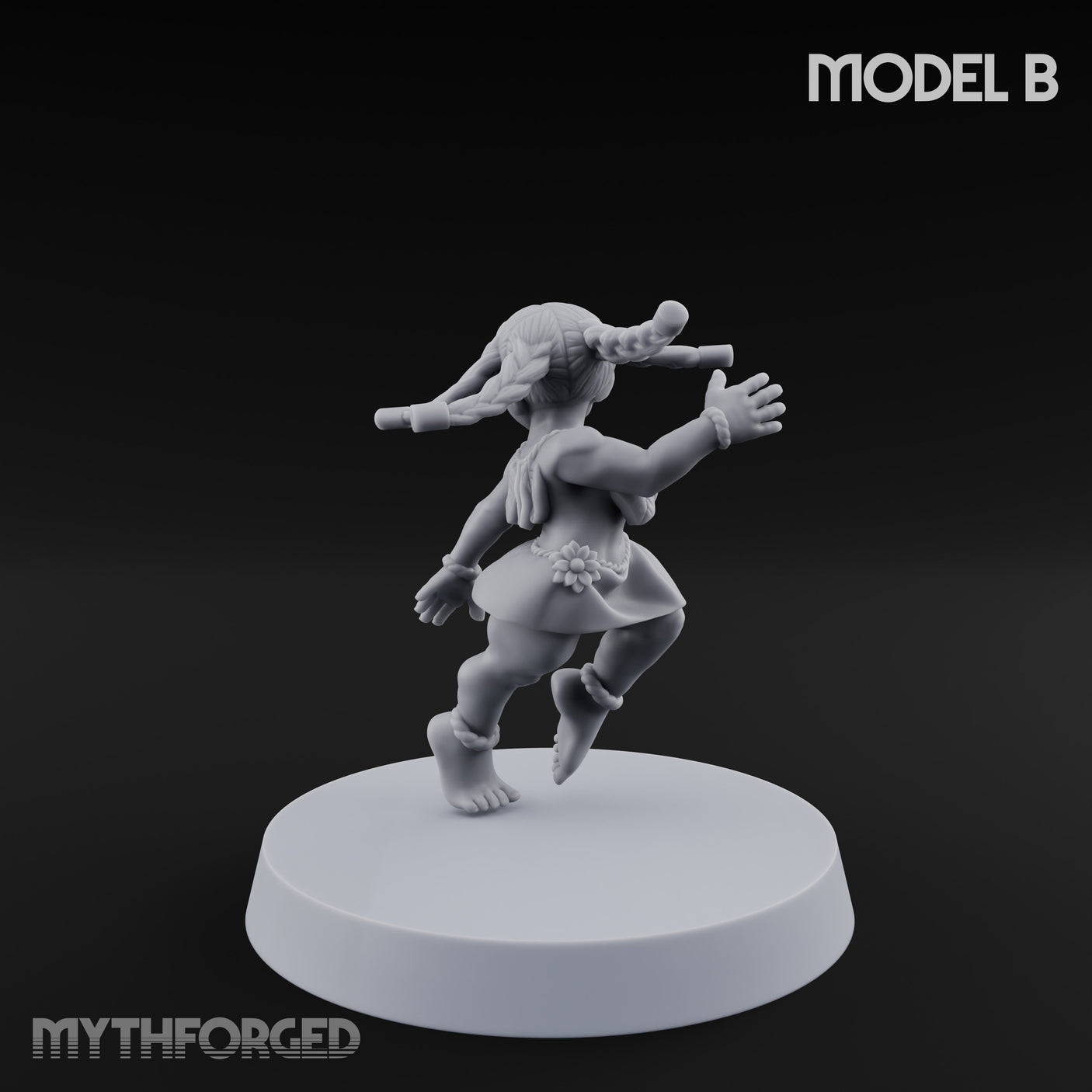 Hula Dancing Halfling Dancer B Miniature for Dungeons and Dragons, Pathfinder or other TTRPGs