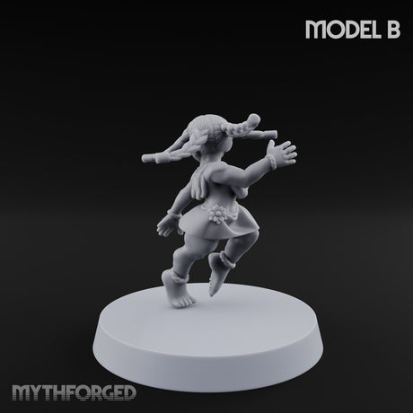 Hula Dancing Halfling Dancer B Miniature for Dungeons and Dragons, Pathfinder or other TTRPGs