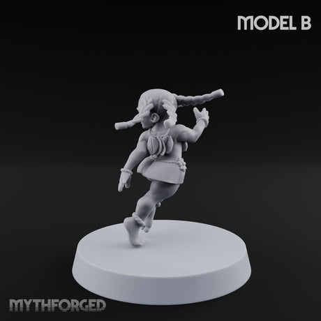 Hula Dancing Halfling Dancer B Miniature for Dungeons and Dragons, Pathfinder or other TTRPGs