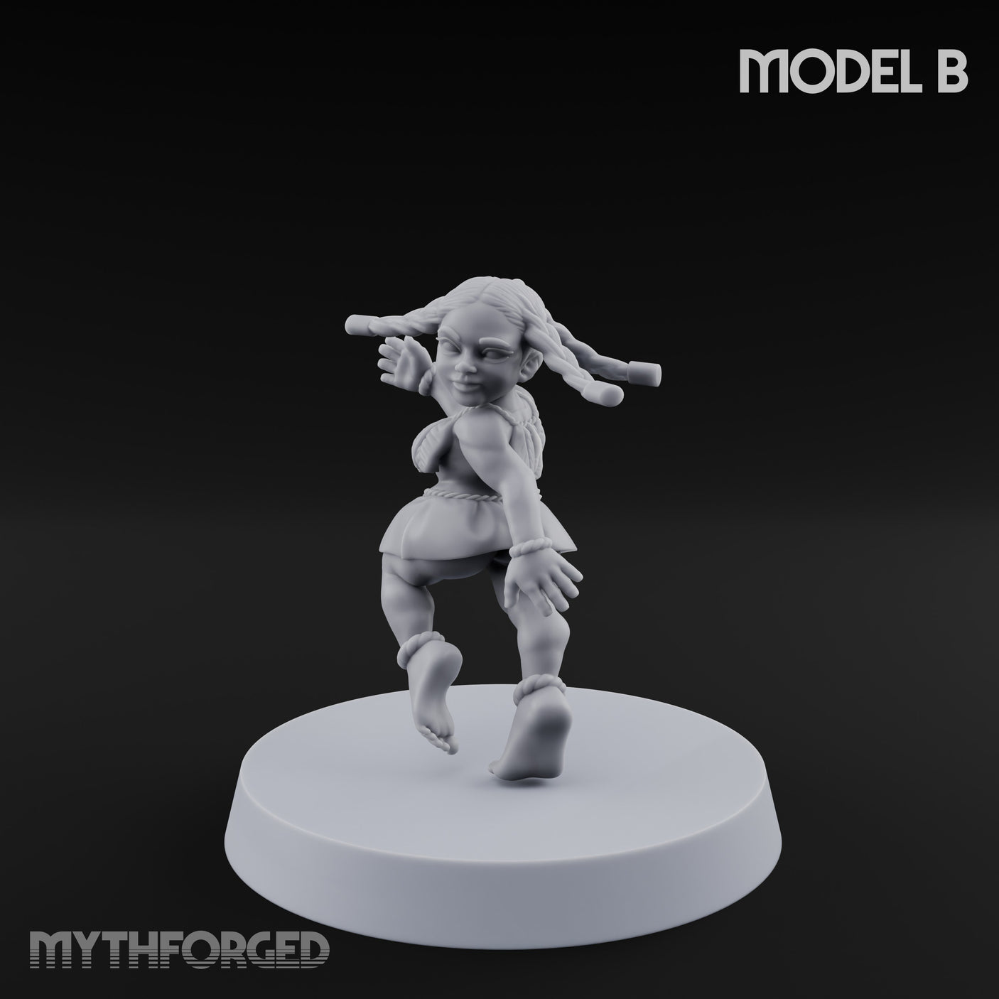 Hula Dancing Halfling Dancer B Miniature for Dungeons and Dragons, Pathfinder or other TTRPGs