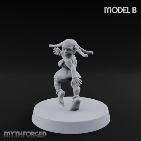 Hula Dancing Halfling Dancer B Miniature for Dungeons and Dragons, Pathfinder or other TTRPGs