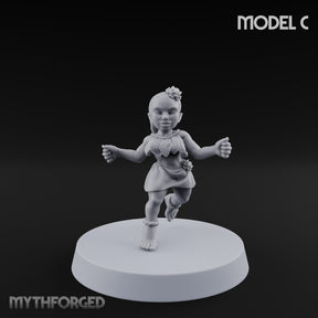 Hula Dancing Halfling Dancer C Miniature for Dungeons and Dragons, Pathfinder or other TTRPGs