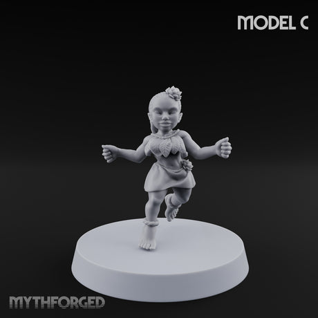 Hula Dancing Halfling Dancer C Miniature for Dungeons and Dragons, Pathfinder or other TTRPGs