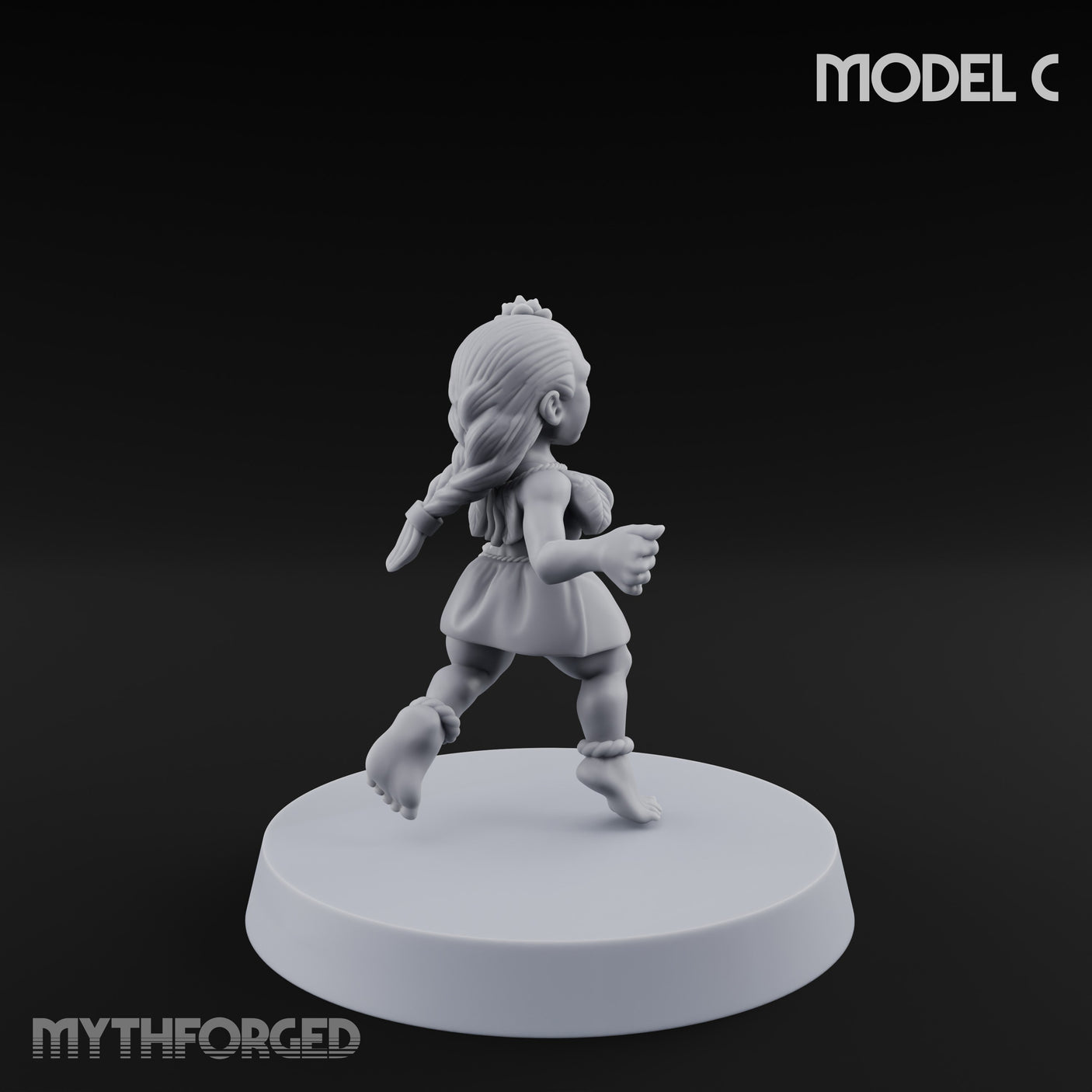 Hula Dancing Halfling Dancer C Miniature for Dungeons and Dragons, Pathfinder or other TTRPGs
