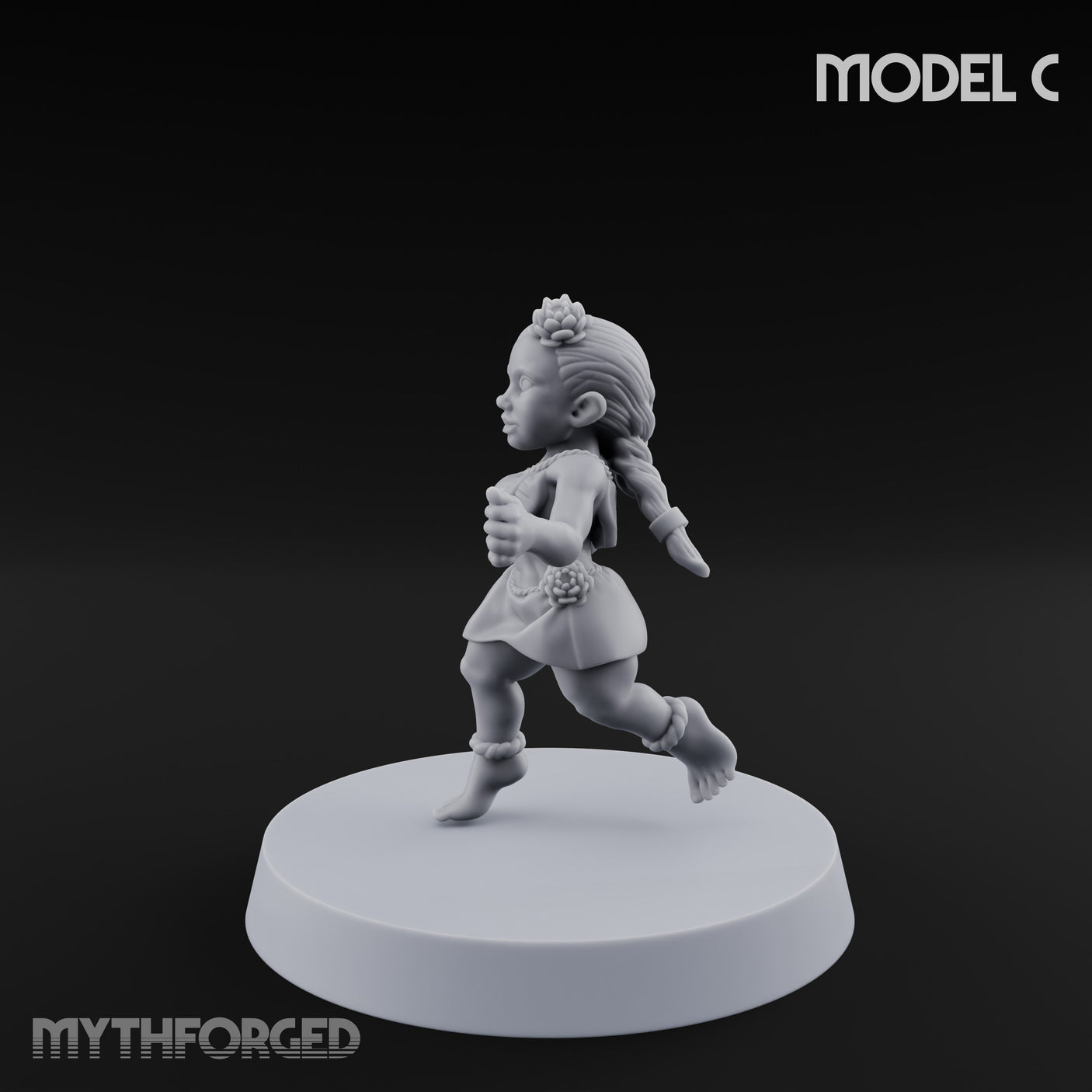 Hula Dancing Halfling Dancer C Miniature for Dungeons and Dragons, Pathfinder or other TTRPGs