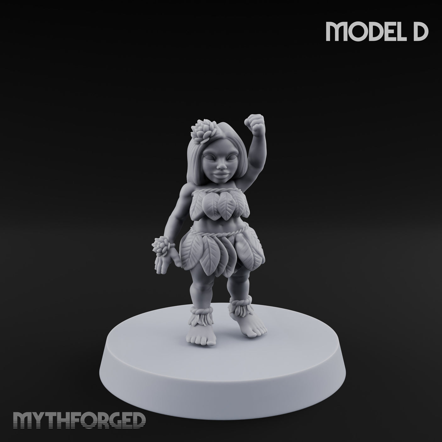 Hula Dancing Halfling Dancer D Miniature for Dungeons and Dragons, Pathfinder or other TTRPGs