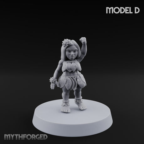 Hula Dancing Halfling Dancer D Miniature for Dungeons and Dragons, Pathfinder or other TTRPGs