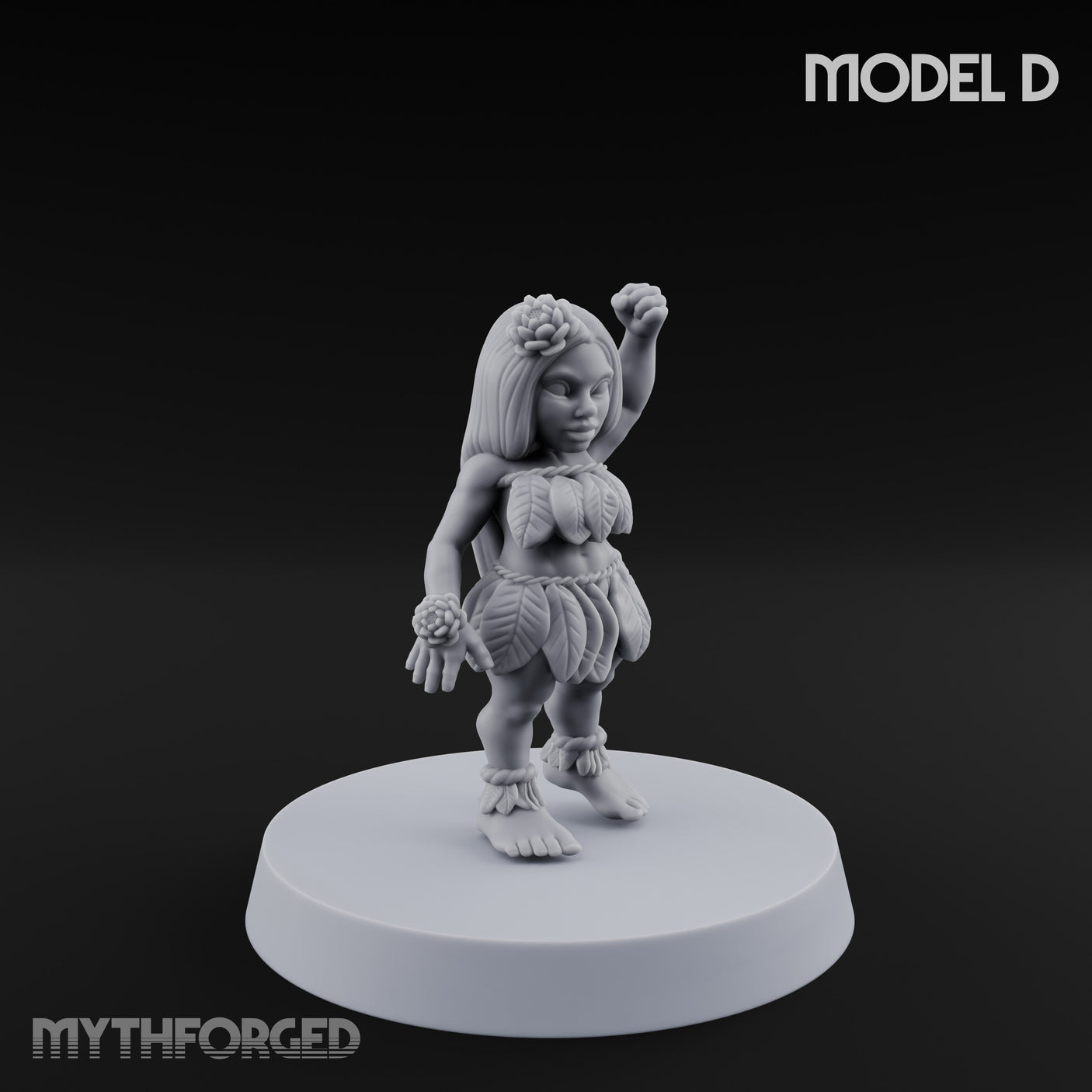 Hula Dancing Halfling Dancer D Miniature for Dungeons and Dragons, Pathfinder or other TTRPGs